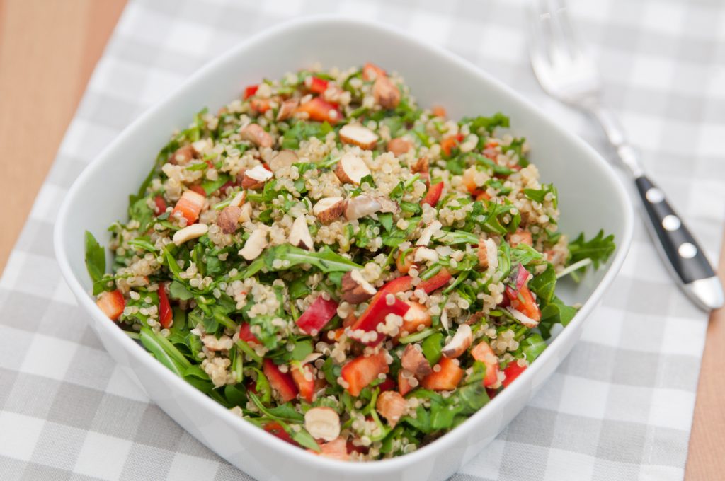 Arugula Quinoa Salad with Roasted Chickpeas