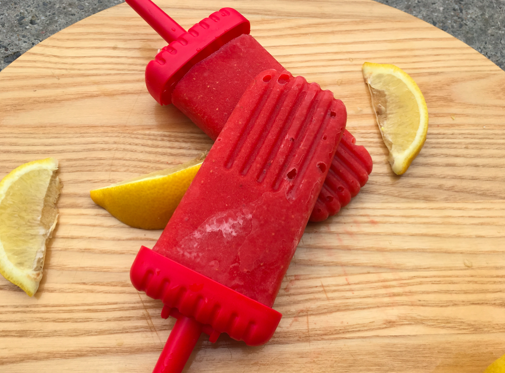 Strawberry Lemon Ice Pops