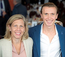 Former TOH patient Haydn Bechthold with his parents, nurse navigator Mary Farnand, and Dr. Rebecca Auer at the 2022 President's Breakfast.